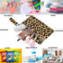 visesunny 2Pcs 2 Leopard Grain Wet Bag with Zippered Pockets Snap Handle Washable Reusable Roomy