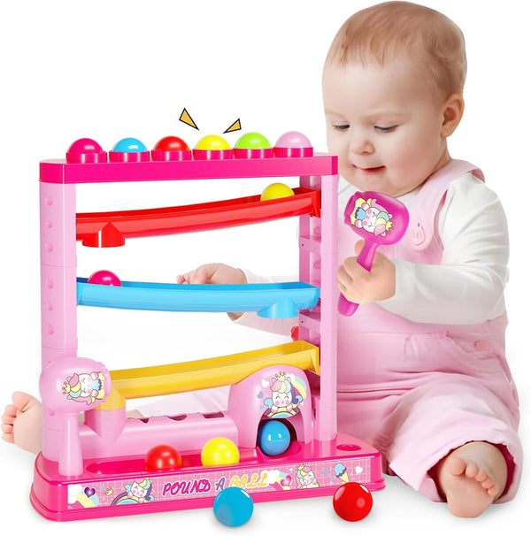 OCHIDO Montessori Toys for Kids 3+, Pound A Ball Toys with Hammers and Balls, Educational Gifts for Girls