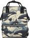 ZSUUGJ Killer Whale Printed Diaper Bag Backpack Baby Bag Multi Function Baby Changing