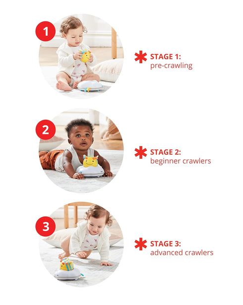 Tummy 3-Stage 5m+ Skip Hop Baby Follow-Me Bee Time Crawl Toy Infant Sensory Development with Lights Sounds and Music