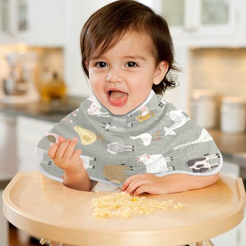YETTASBIN Farm Animal Muslin Baby Burp Cloth, Super Soft Absorbent Cotton Burp Rag Baby Bibs Feeding Cloth for Newborn