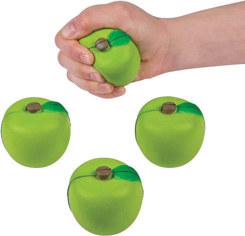 Green Apple Shaped Stress Toys – 12 Pieces – Educational Learning Activities for Kids