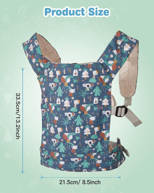 Lictin Baby Doll Carrier, Front and Back Doll Accessories Carrier for Little Girls, with Adjustable Straps for Stuffed