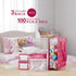 3 100 Primo Lines Doll Clothes & Accessories Storage Organizer Pink Stackable Bags with Adjustable Dividers, Resealable