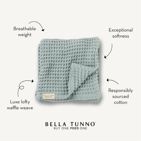 100% 40" 40" Cozy Bella Tunno Waffle Baby Blanket, Cotton, Soft, Breathable & Lightweight, x Swaddle Blanket