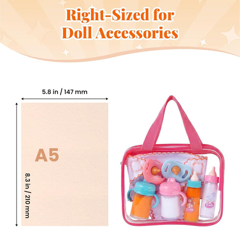 9 Set 1215 Inch BABESIDE Baby Doll Accessories Pcs Feeding with Magic Bottles, Pacifiers, Bibs, Diapers & Carry Bag