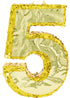 Gold Foil Number 5 Pinata for 5th Birthday Party Decorations, Centerpieces, Anniversary Celebrations (Small, 15.5 x