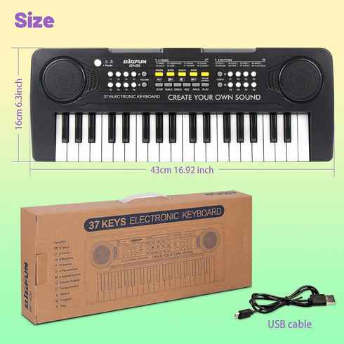 37 3 4 5 6 7 8 9 Kids Piano Keyboard, Keys Portable Music Keyboard Electric Piano Toys for Children, Educational
