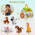 OUOZZZ 1 2 3 Set 9.8" Year Old Toys - Mini Zoo Stuffed Animals Interactive Plush Toys for Babies & Toddlers