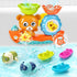 Baby Bath Toys for Toddlers 1-3, Bear Kids Bath Tub Toys with 2 Turtle Swimming Toys & 3 Floating Boat Gifts