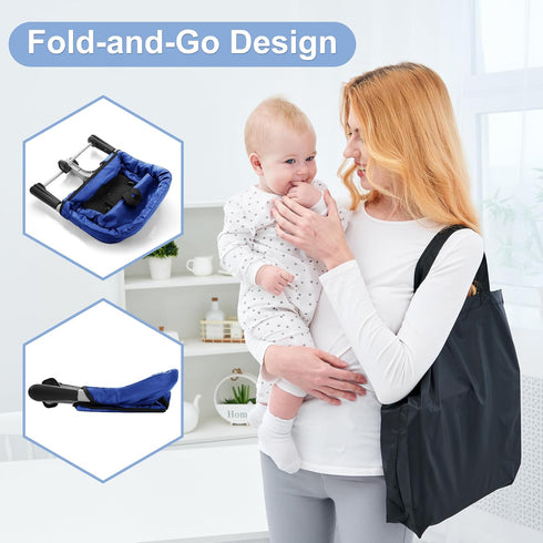 Fast Table Chair Hook on Chair Clip on Table Clamping Chair Portable Heavy Duty Feeding Seat, Fold-Flat Storage, Attach