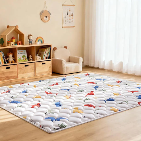 74" 50", Odorless Premium Foam Baby Play Mat x Soft Microfiber Fabric Crawling Mat for Floor- Comfortable