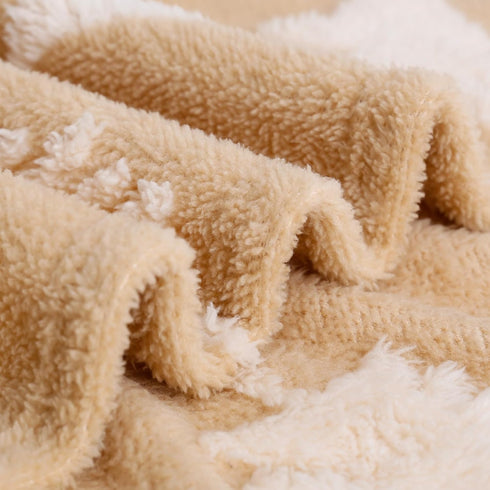 BORITAR Baby Blanket for Boys Girls 3D Fleece Fluffy Fuzzy Bed Blanket with Lovely Fox Animal Design for Toddler Infant, Newborn, Home Decor Blanket(30 x 40 Inch, Khaki) by BORITAR