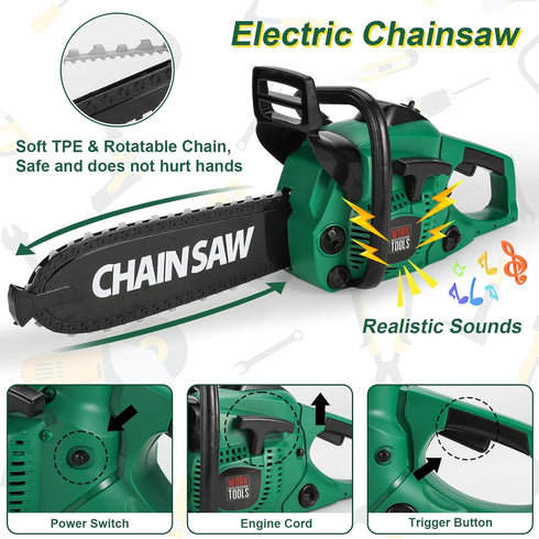 Set 36 Set 3 4 5 6 7 8, Vextronic Kids Tool PCS with Electric Toy Chainsaw Drill Circular Saw with Realistic Sounds