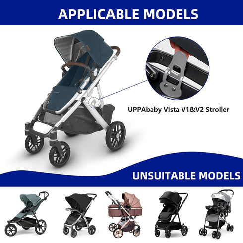 Replacement Closing Latch for UppaBaby Vista 2015+ (and V2), Hinge Latch Compatible with V1 & V2 Strollers, Gray
