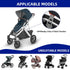 Replacement Closing Latch for UppaBaby Vista 2015+ (and V2), Hinge Latch Compatible with V1 & V2 Strollers, Gray