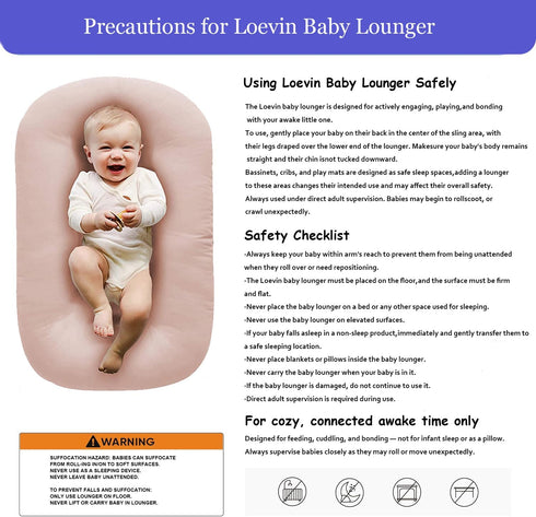 Tummy Bed,0 0-12 Baby Lounger Play Mat,Baby Lounger for Newborn Time for Babies in Angle Newborn Loungers Babies Nest
