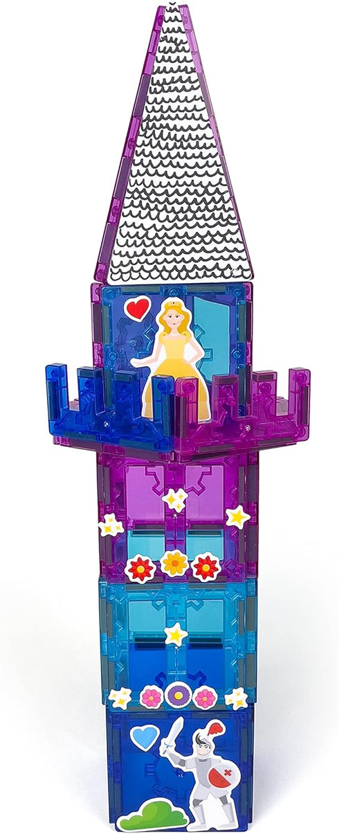 60-Piece Set, 3 Tytan Tiles Princess Castle Magnetic Tiles Building Adorable Kids STEM Toy, Creative Play, Shape