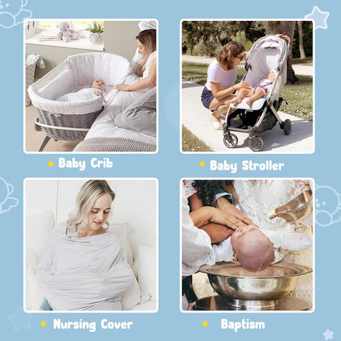 36x50 Booulfi Baby Blanket Newborn Boys Girls Satin Trim White Baby Blankets Baptism Christening Baby Shawl Neutral