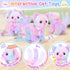 NINAOR Plush Interactive Cat Toys for Kids with Tote Bags, Stuffed Robot Pet Kitten with Leash Walking Meow Pretend