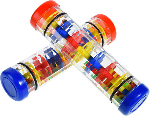 2 Pack Rainmaker Rain Stick Toy, 8 Inch Musical Instrument for Babies and Toddlers, Sensory Developmental Shaker