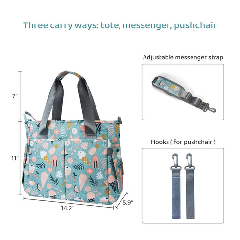 Diaper Bag Tote Satchel Waterproof Messenger Baby Diaper Bags for Mom and Dad Multifunction Medium Travel Tote