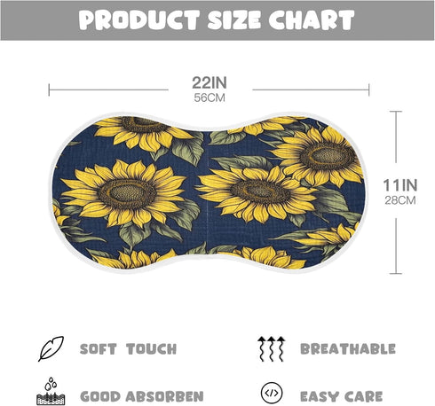 YETTASBIN Sunflowers Muslin Baby Burp Cloth, Super Soft Absorbent Cotton Burp Rag Baby Bibs Feeding Cloth for Newborn