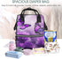 HCBPWVQA Backpack Daypacks Backpack Mommy Purple Flower Butterflies Diaper Bag with Changing Pad and Pacifier Holder