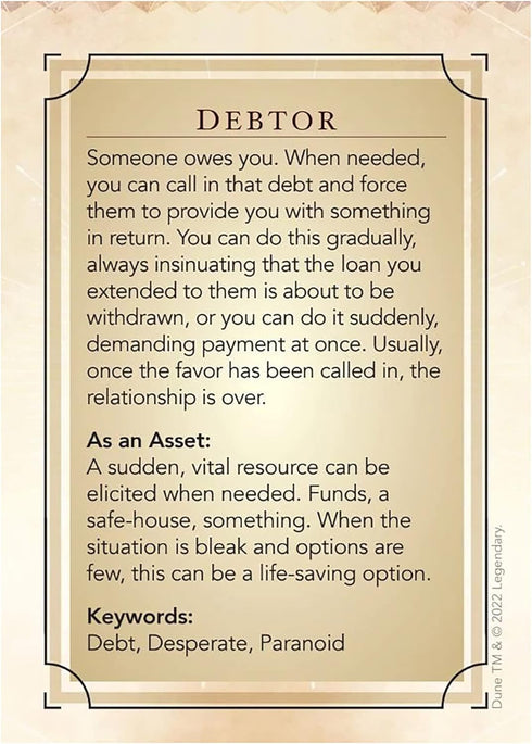 Dune: Asset Cards - Architect Expansion Deck, 56 Cards RPG Expansion for Dune Adventures in The Imperium