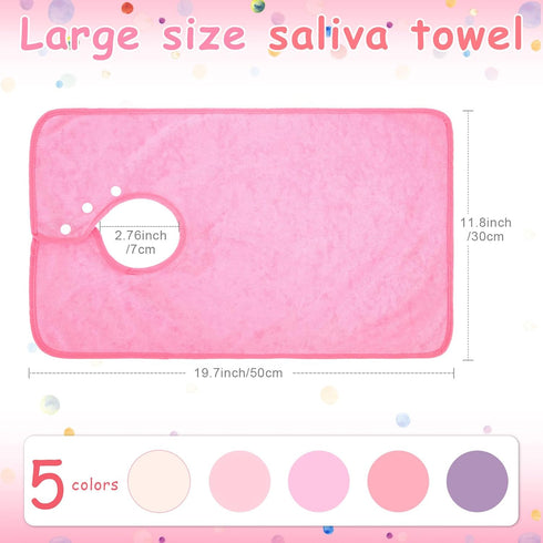 Hercicy 5 Pcs Full Coverage Toddler Baby Bibs Terry Cloth Bibs with Snap Button for 2-4 Years Unisex Babies Feeding
