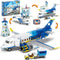 City Passenger Airplane Building Set, 711 PCS 3 IN 1 Plane Blocks Kit with Airport Terminal, Radar Tower, Luggage Truck