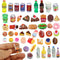 50Pcs Miniature Food Drinks Bottle Soda Pop Cans, Pretend Play Mini Kitchen Game Party Accessories for 1/12 Doll House