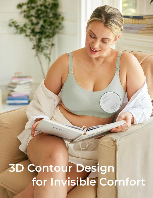 Momcozy 3D 80 Count Bamboo Disposable Nursing Pads, Advanced Blue Core for Ultra-Absorbent, Leakproof & Design