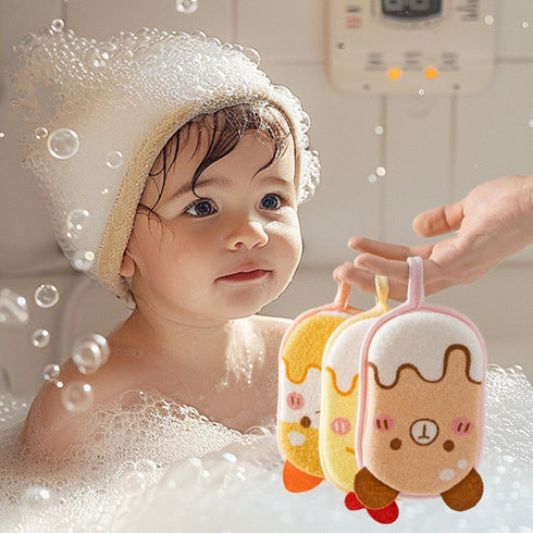 Generic 3Pcs Baby Washcloths Super Absorbent Soft Wash Mitt Cute Cartoon Animal Gentle Scrub for Baby Toddler Kids Bath