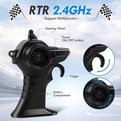 2.4Ghz 20 2 Remote Control Car, Remote Control Truck, All Terrain Off-Road Monster Truck, KM/H Rc Cars with LED