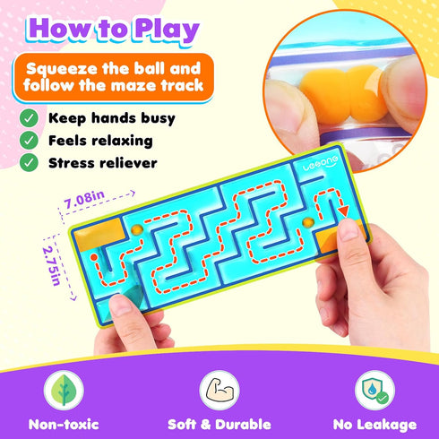 12-Pack Sensory Maze Fidget Toys for Kids & Adults: Quiet Squishy Calming Tools for Autism Children - Stress Fidgets