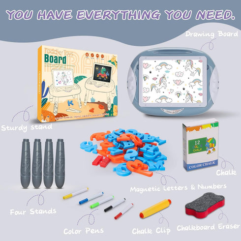1-2 1-2 Gift for Years Old Boy, Boy Toys with Magnetic Letters and Numbers, Portable Doodle Board Easel, Learning