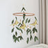 Goukurlsma Forest Crib Mobile for Girls Boys, Yellow Butterfly & Green Leaves Baby Mobile for Crib, Butterfly Mobile