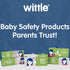 Wittle Baby Proofing Door Stopper, 4pk, Soft EVA Foam Finger Pinch Guard, Prevents Injuries, White
