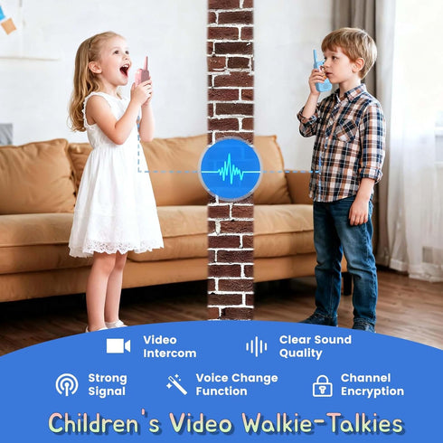 Haomuren 2 Pack 312 4 Video Walkie Talkies for Kids, HD Screen Walkie-Talkies for Ages with Voice Effects, Long Range