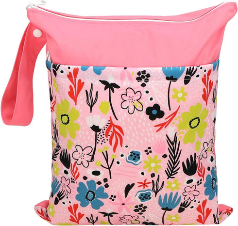 Dreaming Flower Waterproof Cloth Diaper Organizer Bags - Reusable & Washable