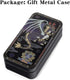 Purple Metal Dice Set D&D - 7 Die Enamel Polyhedral Dice Set with Metal Tin for Role Playing Game
