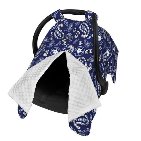 Hcpwzrf Deep Sea Navy Paisley Baby Car Seat Cover & Nursing Cover -