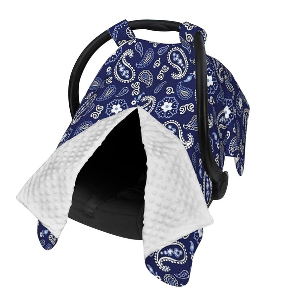 Hcpwzrf Deep Sea Navy Paisley Baby Car Seat Cover & Nursing Cover -