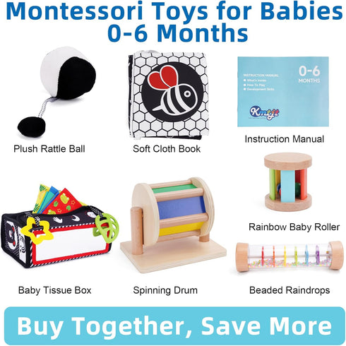 0-6 0-6 1st 0 6 12 18 KMTJT Montessori Toys for Babies Months | Learning Educational Box Wooden Toys for Baby Infant