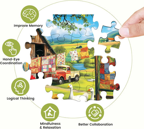 500 Pieces Puzzles for Adults - Jigsaw Puzzle Chicken Duck Farm Gift for Family Activity Games, 20.5 x 15 Inch