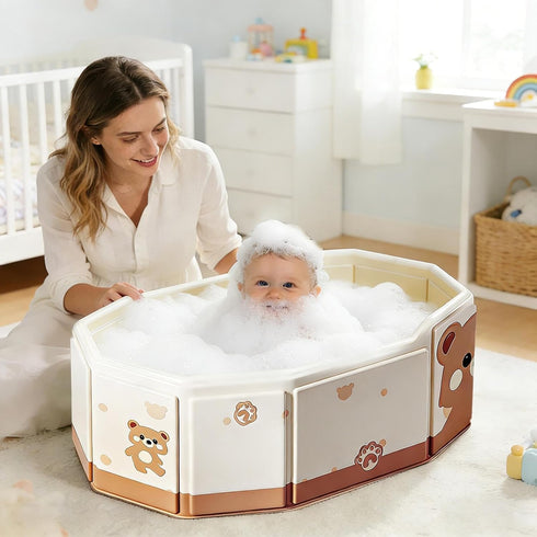 Generic Kids Bath Tub - Infant Soaking Tub, Lightweight Space Saving Basin with Quick Drain Outlet Non Slip Base