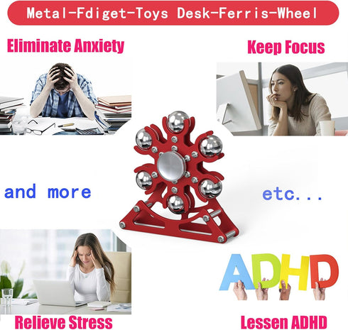 samisoler 4mins Desk-Fidget-Toys for Ferris-Wheels-Spinner: Kinetic-Metal-Spinner, Cool-Gadgets-Stuff for Kid Children