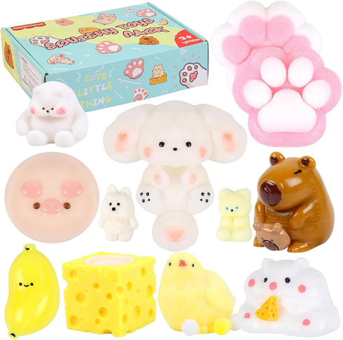 Taba Squishy Toys Kit 12 Pcs, Fufu Squishy Pack Include Taba Squishy
