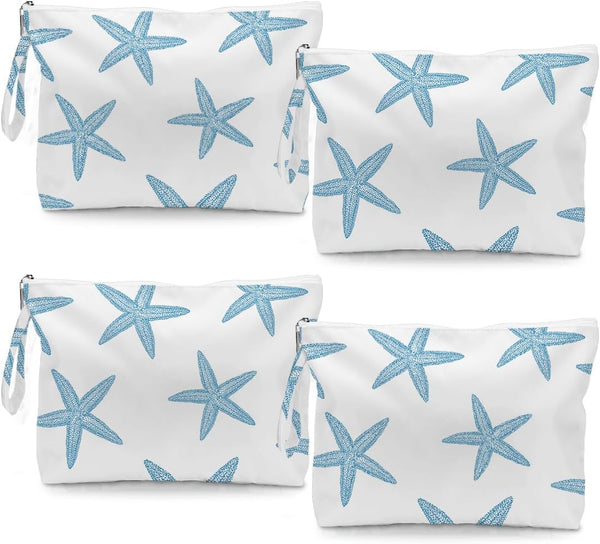 Fokongna 4PCS Favors Starfish Wet Bag Wet Dry Bag Beach Bags for Swimsuit